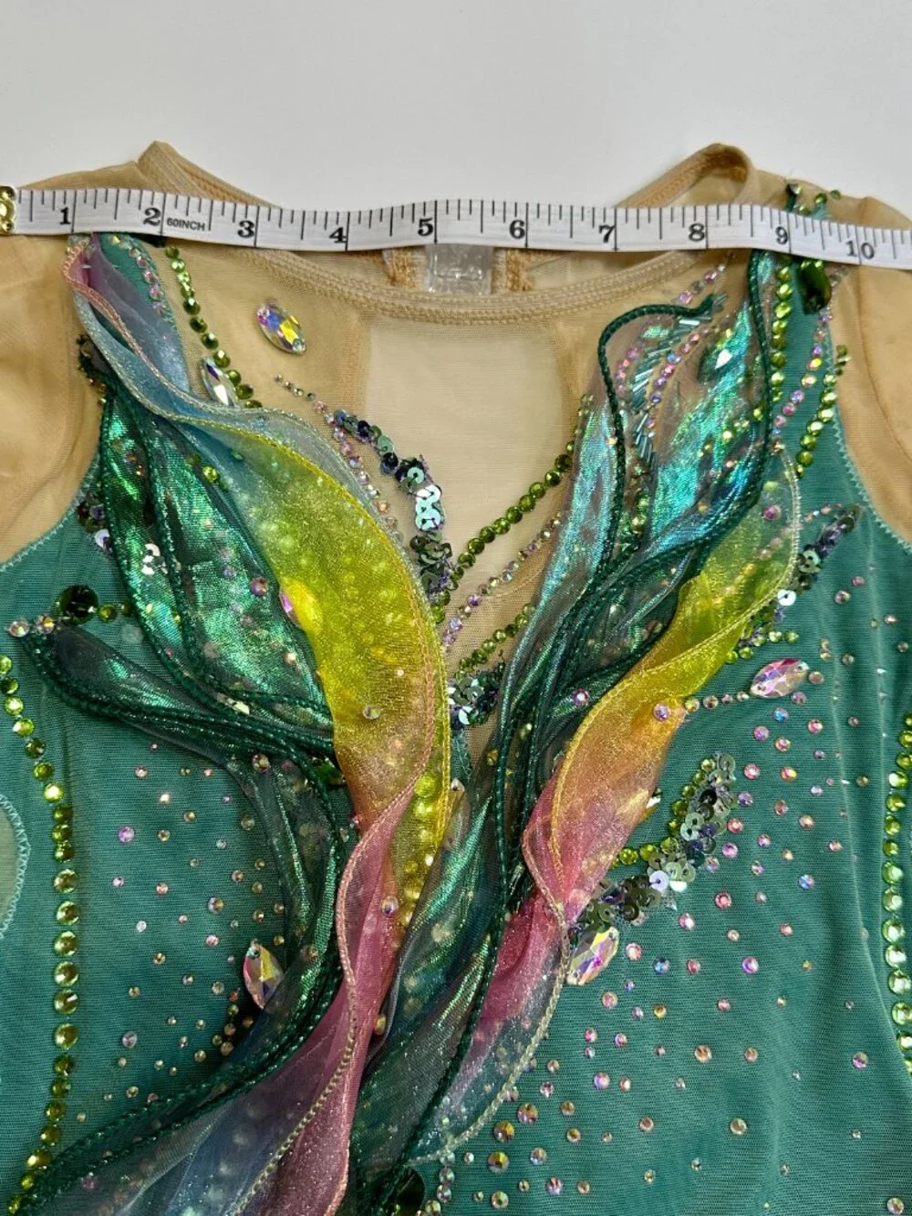 New Deep green Crystal Figure Skating Dress Girl 10 (5~8T)